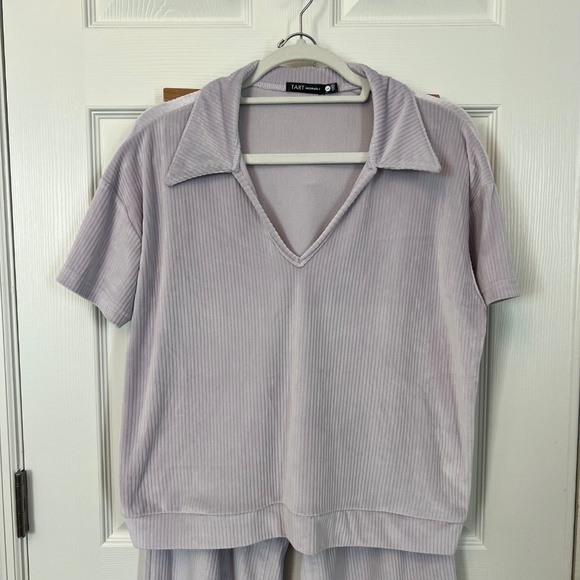 TART 2 Piece Zephyra Lavender Velour Lounge Pant Set Size Large - Picture 2 of 6